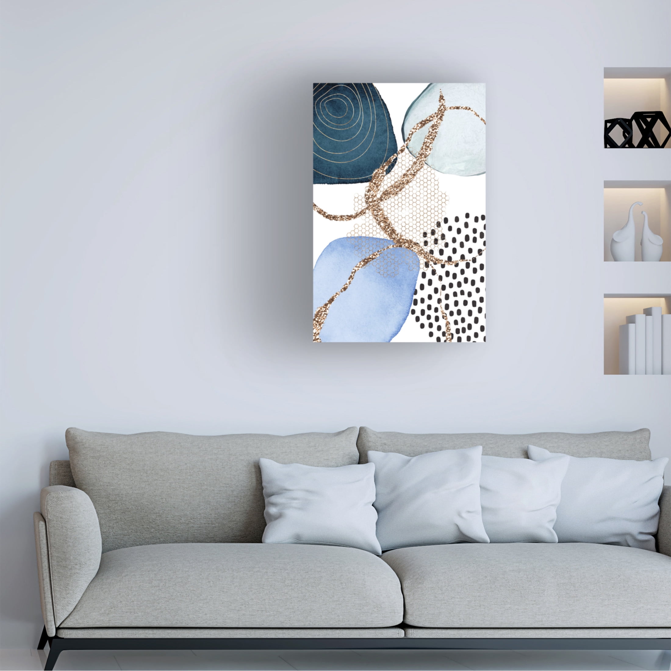 Trademark Fine Art Sally Ann Moss Aesthetic Blues 2 Canvas Wall Art