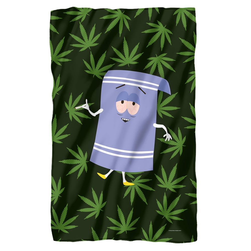 South Park Blanket, 36"x58" South Park Towelie Pot Leaves Fleece