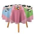 thumbnail image 3 of The Powerpuff Girls Round Tablecloth Print Decorative Table Cover Washable Table Cloths for Dining Party Picnic 70x70in, 3 of 8