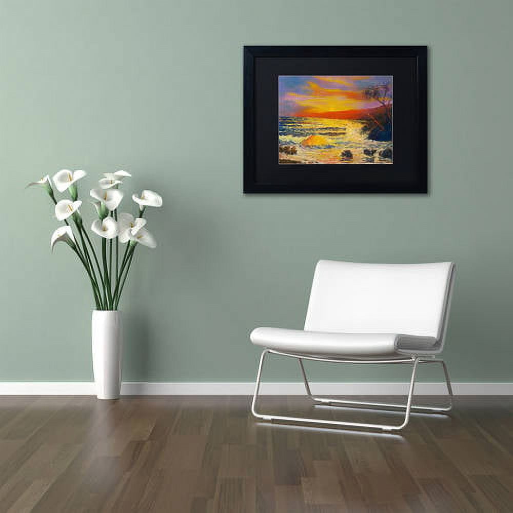 Trademark Fine Art "Maui Sunset" Canvas Art by Manor Shadian, Black Matte, Black Frame