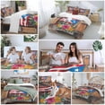 thumbnail image 5 of 3 Piece Puerto Rico Flag Duvet Cover Set Queen Size,Microfiber Comforter/Quilt Cover with Corner Ties and 2 Pillowcases,Farmhouse Retro Flowers American Flags All Season Bedding with Zipper Closure, 5 of 8