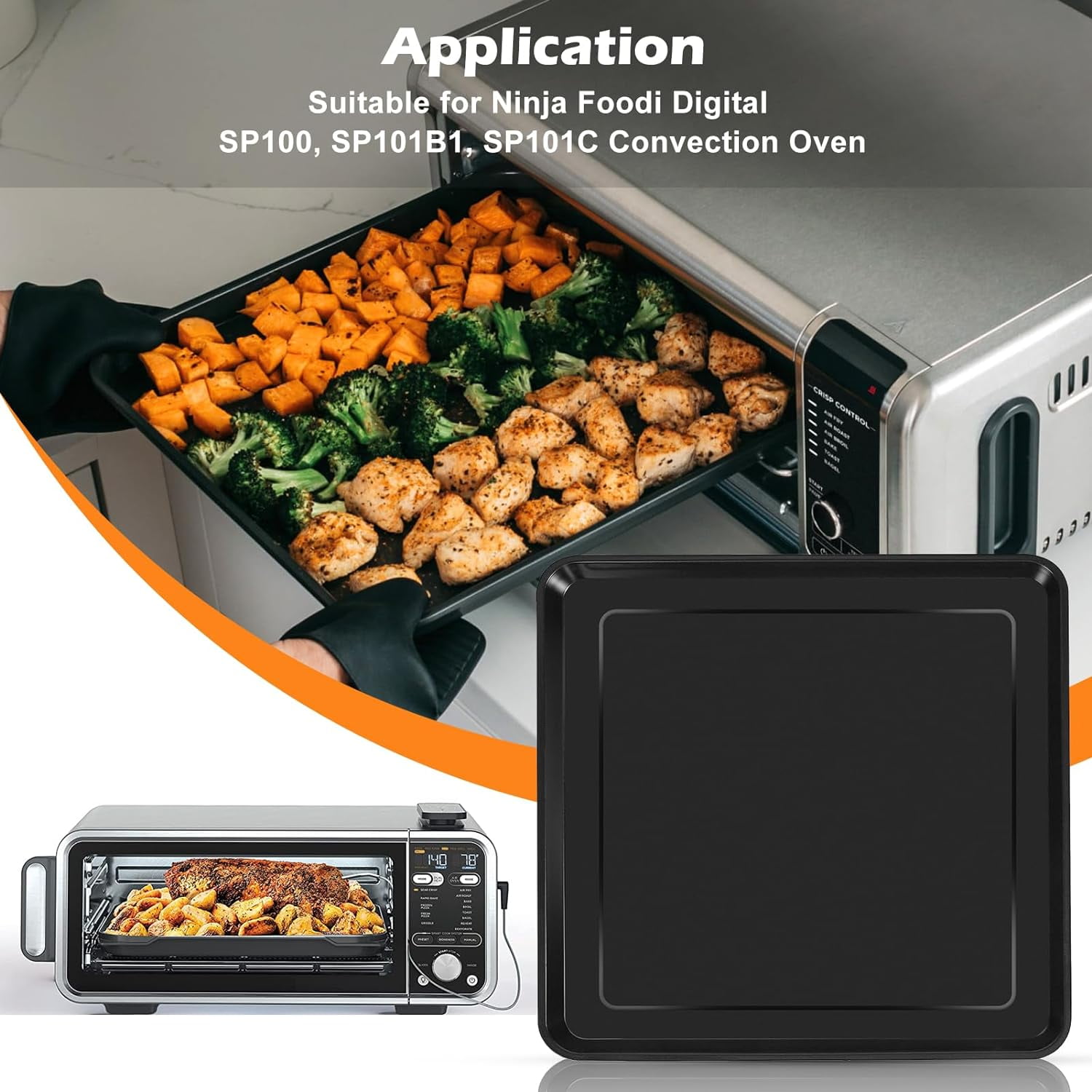 Air Fryer Grill Pan for Ninja Foodi SP101 Digital Air Fryer Countertop Oven, 13 * 13'' Grill Plate Crisper Plate Rack Accessories Replacement Parts Tray for Ninja Foodi SP100 SP1001C SP201