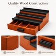 thumbnail image 4 of Wooden Cologne Organizer for Men 3 Tier Perfume Organizer Shelf with Drawer Cologne Display and Storage Risers Great Gift for Man Walnut Black, 4 of 7