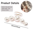 thumbnail image 2 of 1PC Pearls Hair Claw Clips Nonslip Acrylic Hair Clips Large Strong Hold Jaw Hair Clips Barrettes Elegant Hair Accessories for Women Girls Solid Color Hair Clips Hairpins, 2 of 5