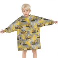 thumbnail image 3 of Cartoon Construction Vehicles Splashes Blanket Hoodies for Kids 6-13YR Oversize Wearable Blanket Hoodies for Boys Girls Teens, 3 of 7