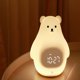 thumbnail image 5 of Luz recargable de la noche del estudiante del usb del silicón de la luz de la noche del despertador del oso blanco grande, 5 of 5