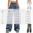 thumbnail image 3 of Yangnuo Women High Waist Pleated Gradient Washed Wide Leg Jeans Loose Fit Casual Denim Long Pants With Pockets, 3 of 5