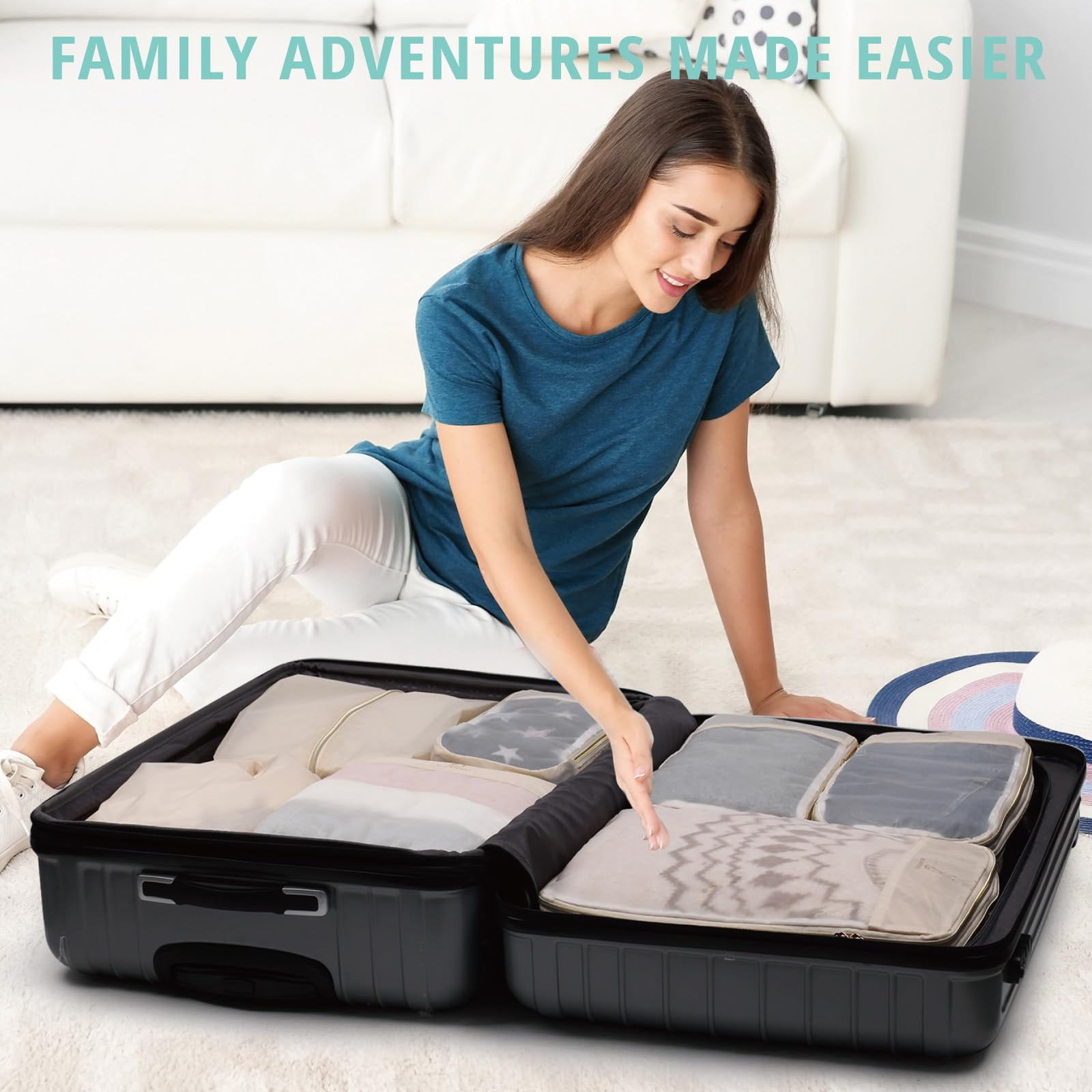 TRIPGEAR 6 Set Mesh Travel Packing Cubes, Lightweight Organizer Bags for Luggage Storage