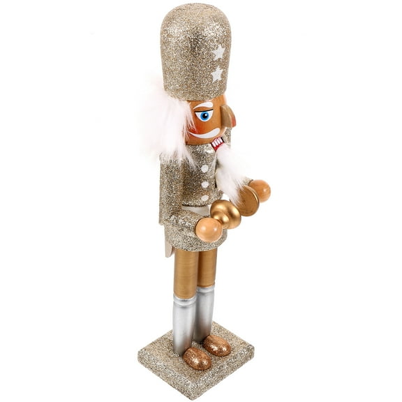 AURARMLET Wooden Nutcracker Ornament Coffee Color Christmas Table Decoration Smooth Finish Holiday Decor