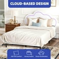 thumbnail image 4 of ModFusion – Modern Full Size Bed Frame, LED Bed Frame with PU Faux Leather Adjustable Cloud Headboard, Upholstered Bed Frame with Wooden Slats Support, Easy Assembly, White, 4 of 7