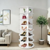 Rotating Shoe Rack Tower, 7-Tier Spinning Shoe Rack, Free Standing 360° Revolving Shoe Organizer, Spinning Shoe Display Lazy Susan, Revolving Shoe Rack for Entryway