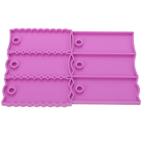 DIY Silicone Mold for Name Plate and Identification Tag Violet Color 1 Piece