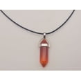 thumbnail image 5 of Crystal Necklace Silver Leather Carnelian Point Stone Healing Crystal Necklace, 5 of 6