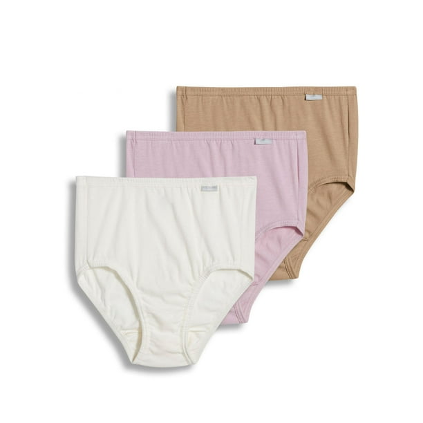 Jockey Jockey Women's Elance Brief 3 Pack Plus Size, Ivory/Sand
