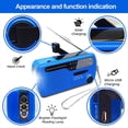 thumbnail image 2 of Portable Solar Hand Crank Radio 1200mAh USB Portable Outdoor Emergency Speaker Stereo Emergency Hand Crank Blue, 2 of 8