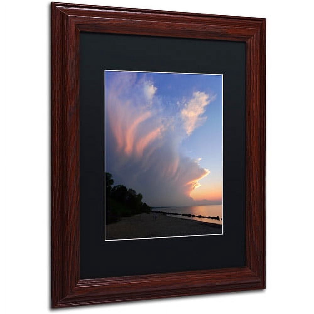 Trademark Fine Art "Developing Sunset Storm" Canvas Art by Kurt Shaffer Black Matte, Wood Frame