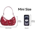 thumbnail image 3 of LZCKDPX Shoulder Purse for Women, Leather Women's Handbag Y2k Aesthetic Coquette Shoulder Bag Hobo Punk Trendy Ladies Purse,Wine Red,1, 3 of 8