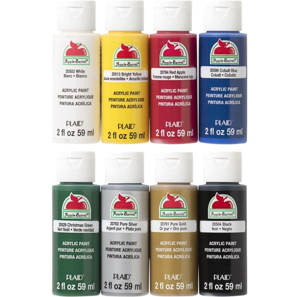 Set de Pinturas Acrílicas Apple Barrel 8 Colores Botellas de 59 ml