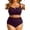 Dark Purple, variant on WrongDuck Women Plus Size High Waisted Bikini - Ribbed Two Piece Swimsuit Tummy Control Bathing Suit V-Wired 2026 Swimwear