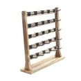 thumbnail image 2 of QualitChoice Wooden Earrings Display Stand Removable Hooks Storage Rack Showcase Earrings Wood Color 5 Tier, 2 of 6