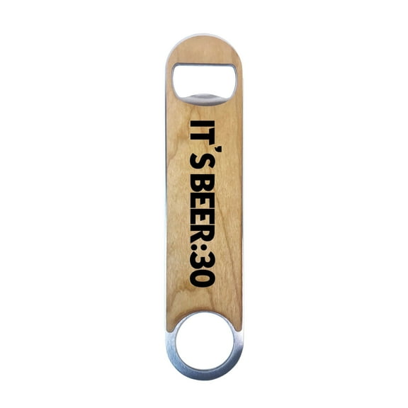 Torched Wood Speed Bottle Opener 7" x 1.5" x 0.25" (Beer 30)