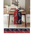 thumbnail image 3 of Boanket Navy Blue Red Butterfly Table Runner - 48 Inch Long, Kitchen Dining Table Runner Dresser Scarves, Stars Modern Abstract Art Farmhouse Decor for Coffee Tables Wedding Party Banquet, 3 of 8