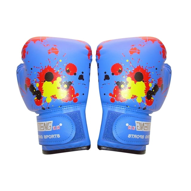 Guantes Boxeo 1 Par Ejercicio para El PU Leather Sports Gym () Azul