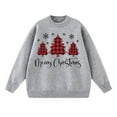 thumbnail image 6 of Fiaer Merry Christmas Tree Womens Sweater Oversized Knitted Pullover Trendy Fall Crew Neck Long Sleeve Baggy Xmas Tops Light Gray M, 6 of 6