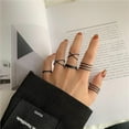 thumbnail image 2 of Womens Simple Geometric Alloy Copper Ring Set, Six-Piece Stackable Fashion Rings for Everyday Wear, 2 of 5