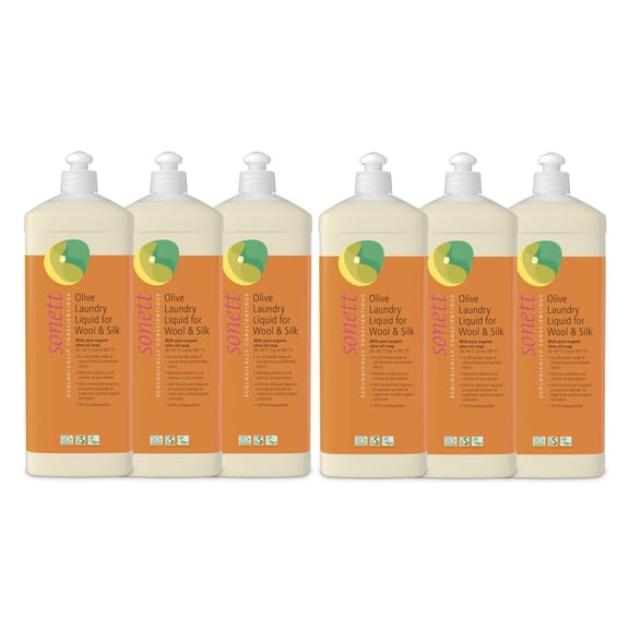 Sonett Organic Olive Laundry Liquid f. Wool   Silk 34oz - Pack of 6