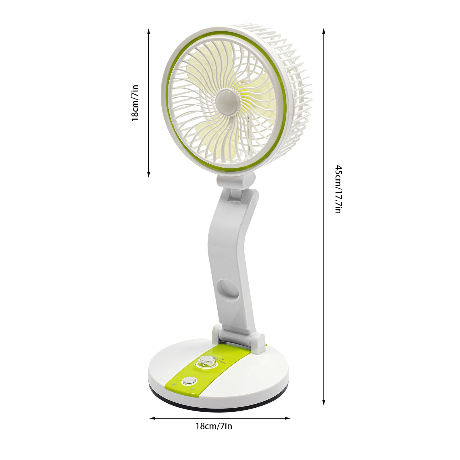 Portable Rechargeable Folding Fan with Light 3 Speed & LED Desk Lamp for Outdoor Camping, Travel