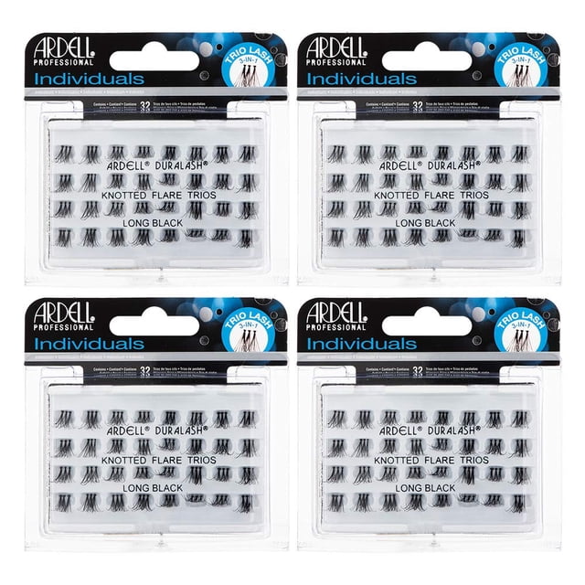 Pestañas postizas Ardell Individual Lashes Trios, largas, negras, 4 unidades