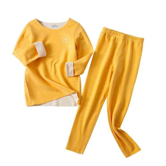 zbxnLI 2-17 Years Girls Boys Thermal Underwear Sets for Kids Basic Layer Tops Bottom Pants Clothes Sets