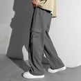 thumbnail image 5 of kpoplk Boys Sweatpants Boys Athletic Joggers Pants Kids Youth Open Bottom Pants with Pockets Drawstring(Grey,12-13 Y), 5 of 7