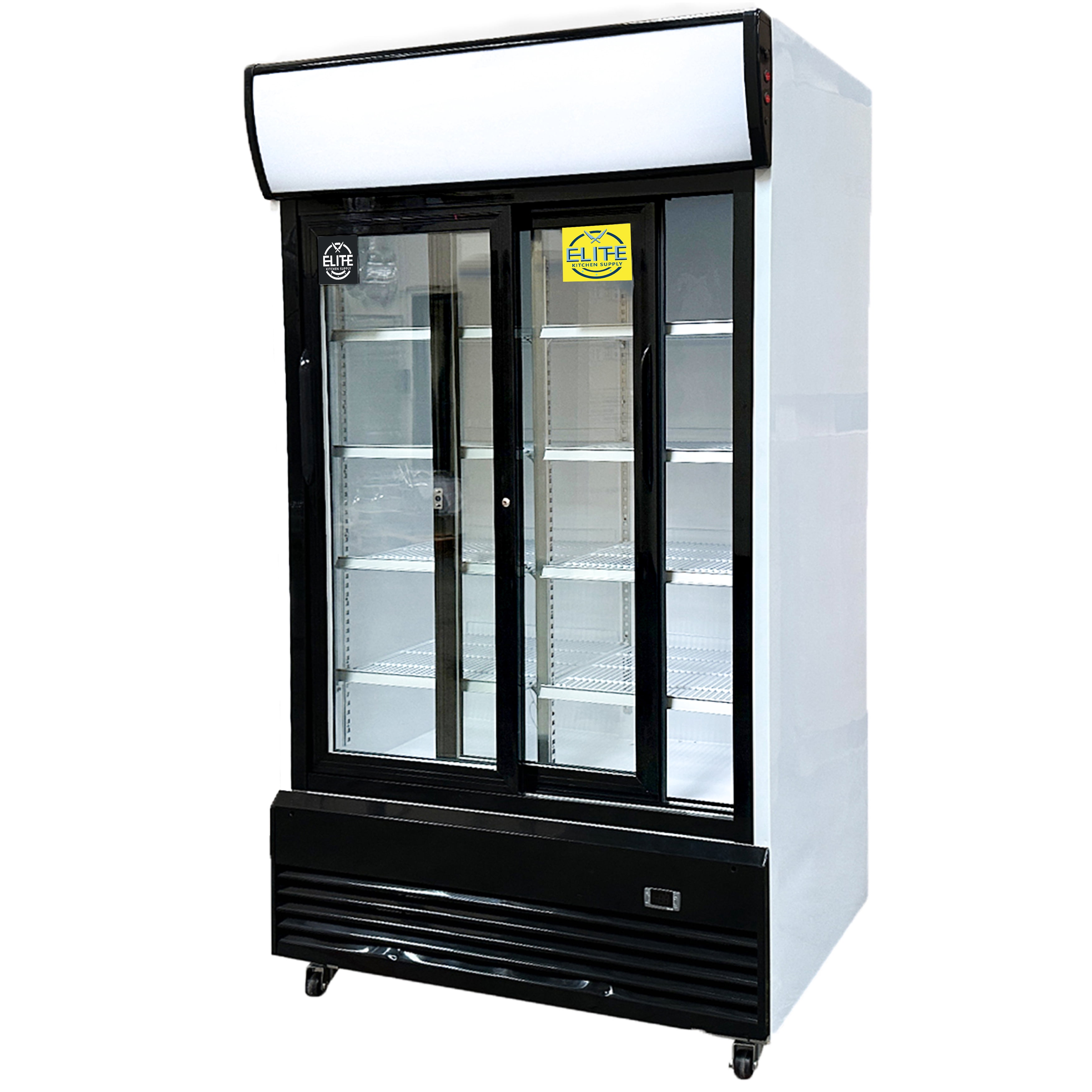 NSF 48 in. Sliding Door Commerical Refrigerator 31 Cu.Ft. Glass Door Display, Auto Defrost, Lockable