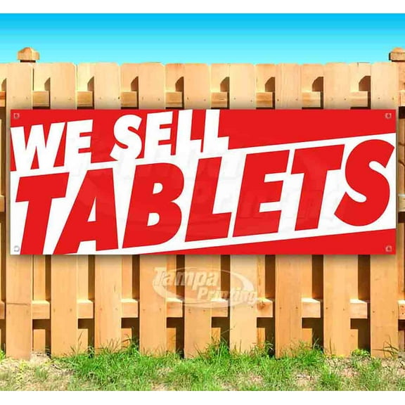 We Sell Tablets 13 oz Vinyl Banner With Metal Grommets