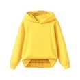 thumbnail image 3 of Kids Autumn Solid Color Hooded Pullover Sweater Middle Large Children, 3 of 4