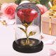 thumbnail image 1 of Adornos de San Valentín, regalos de San Valentín, rosa de papel de aluminio recubierta de vidrio, flor eterna, regalo creativo para vacaciones, luz nocturna LED luminosa, rosa decorativa., 1 of 6