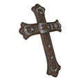 thumbnail image 4 of Large Rustic Western Cowboy Faux Tooled Leather Floral Belt Buckle Wall Cross, 4 of 7