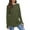 Olive Green, variant on WREESH Womens Fashion Tunic Top Casual Crewneck Solid Color Pullover Loose Fit Long Sleeve Tops Long T-Shirt Thumb Top Gray