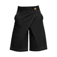 thumbnail image 6 of Women's Asymmetric Denim Shorts, Wrap Style Baggy Wide Leg Jorts, Distressed and Loose Fit Summer Casual Shorts for Streetwear and Going Out-Black, 6 of 6