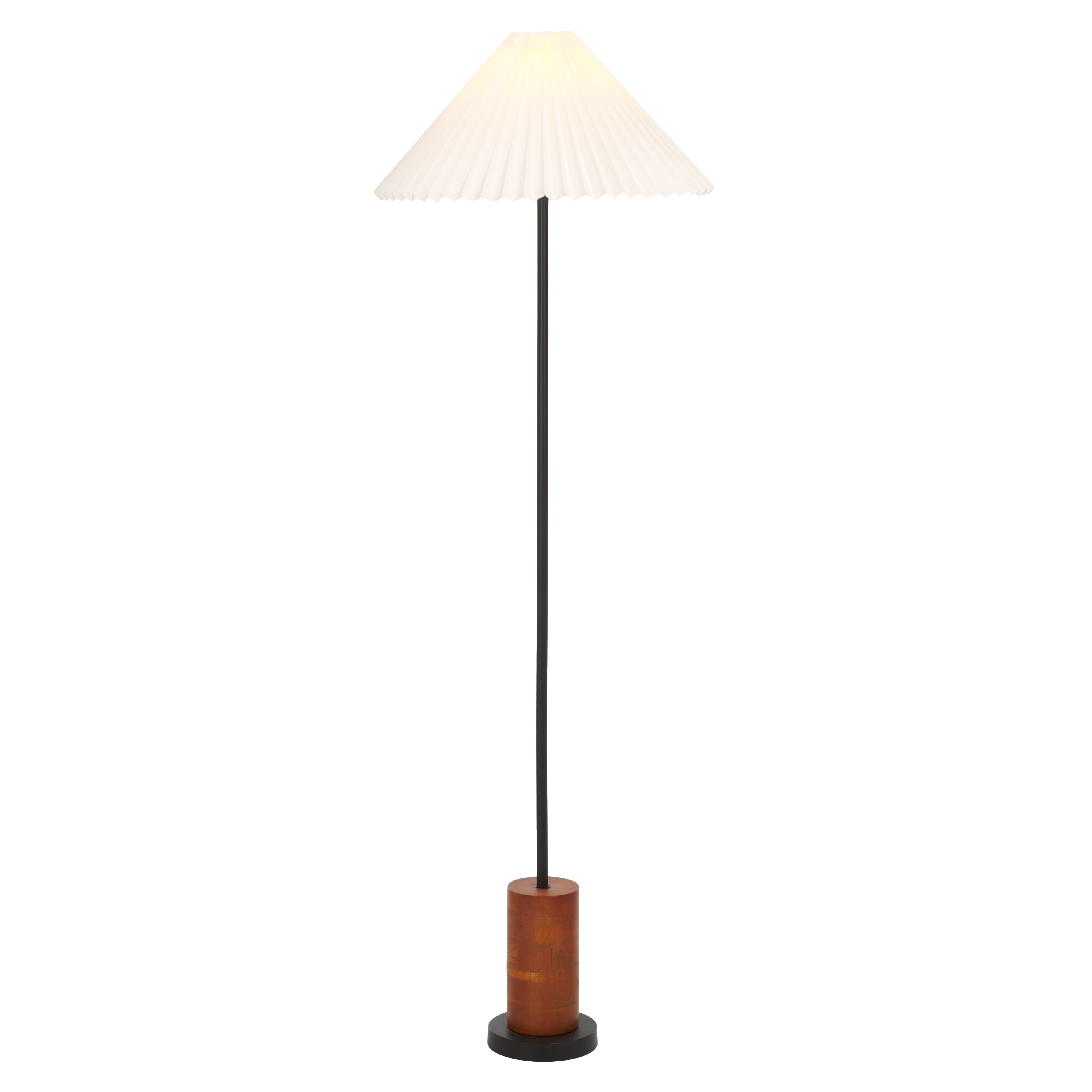 Safavieh Willa 55" Mid-Century Walnut/Black Floor Lamp