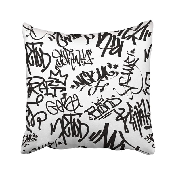 Bpbop Bomb Tags Graffiti Hand Drawing Street Retro Alphabet Bright Brush Calligraphy Drip Pillowcase Throw Pillow Cover Case 18x18 Inches Walmart Com Walmart Com
