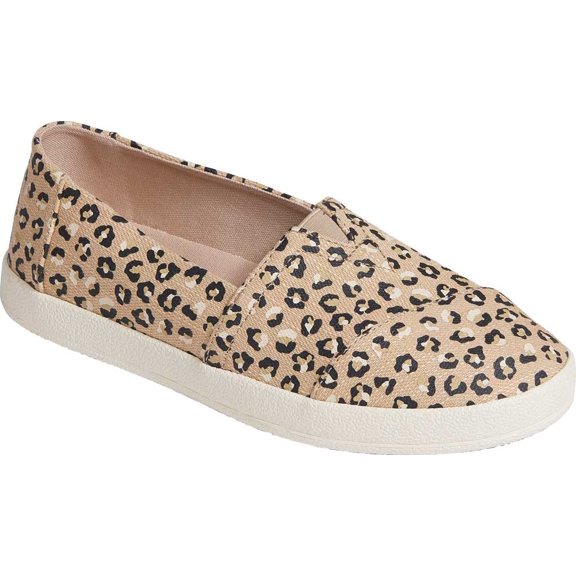 TOMS Womens Avalon Leopard-Cheetah Slip On Sneakers Shoes Casual - Beige 5 Natural Textured Cheetah Fabric