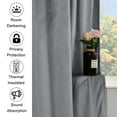 thumbnail image 3 of XWZO Velvet Blackout Curtains 96 Inch 2 Panels for Window, Room Darkening Energy Saving Thick Window Treatment Drape for Bedroom/Home Theater/Living Room/Patio/Sliding Door,Grommet, Gray, W52 x L96, 3 of 10
