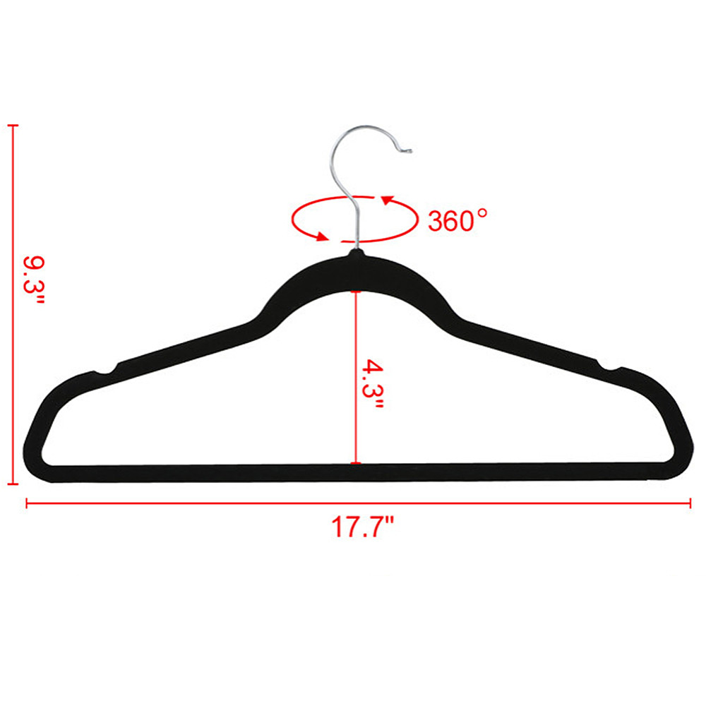 Renwick Non Slip Velvet Clothing Hangers, 100 Pack, Black - image 4 of 10