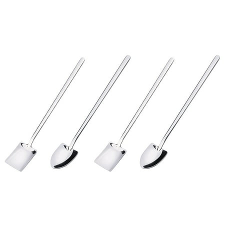 

4PCS Stainless Steel Dessert Spoons Unique Shape Ice Cream Cheese Spoons