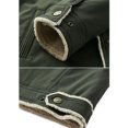 thumbnail image 7 of HOW'ON Men's Winter Casual Sherpa Lined Jacket Multi Pockets Quilted Warm Coat Army Green L, 7 of 7
