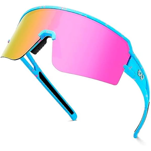 Polarized Cycling Glasses Sports Sunglasses,UV400 Protection Eyewear Baseball Running Fishing for Men Women Youth