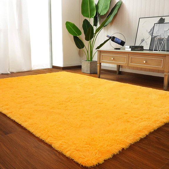Orange Fluffy Rug